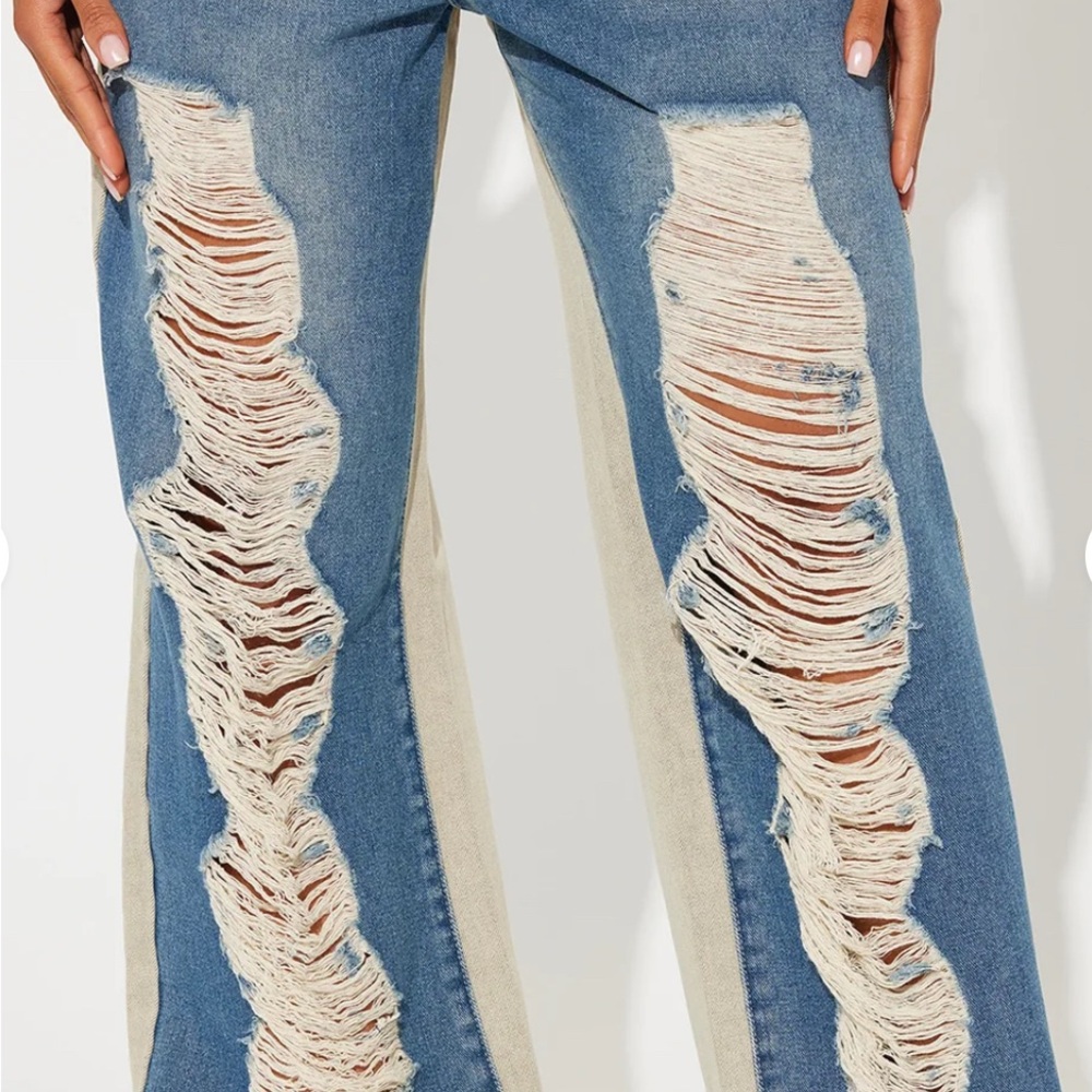 Distressed Blue Jeans (no stretch)